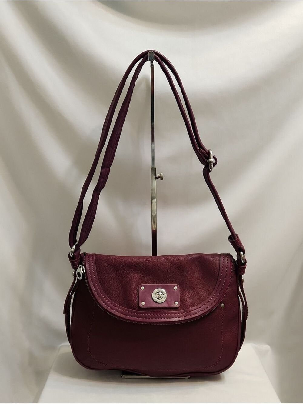Marc By Marc Jacobs Classic Q Natasha Deep Burgundy Leather Shoulder Bag